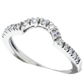 Curved diamond notched wedding ring enhancer